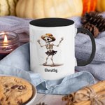 Mug 330ml Personnalisé avec Nom Style Danseur de Squelette Cadeau Fête Halloween pour Famille Amis