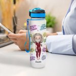 Henkilökohtainen Sairaanhoitaja Päivittäiset vahvistukset 32oz Water Tracker Bottle Sairaanhoitaja Valmistumislahja Rn Kiitos lahja Sairaanhoitaja viikon lahja