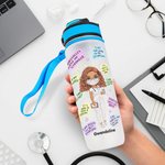 Henkilökohtainen Sairaanhoitaja Päivittäiset vahvistukset 32oz Water Tracker Bottle Sairaanhoitaja Valmistumislahja Rn Kiitos lahja Sairaanhoitaja viikon lahja