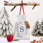 Personalized Drawstring Gift Bag with Name and Initial Gift for Children Kid Christmas Birthday Party Anniversary
