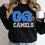 Personalised Football Theme Short Sleeve Glitter T-shirt with Name and Number