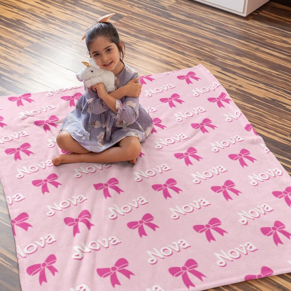 Couverture personnalisée de haute qualité, super douce, inspirée des poupées roses Couverture de canapé à éléments mignons Décoration de la maison Cad