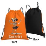 Personalized Dancing Skeleton Drawstring Backpack Halloween Snack Bag for Kids Trick or Treat Party Favors