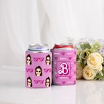 Personalized 12pcs Pink Doll Theme Come On Let's Go Party 12oz 16oz Can Sleeve Hugger Cooler Birthday Christmas Bachelorette Party Favor
