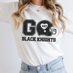 Personalised Football Theme Short Sleeve Glitter T-shirt with Name and Number