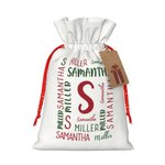 Personalized Drawstring Gift Bag with Name and Initial Gift for Children Kid Christmas Birthday Party Anniversary