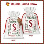 Personalized Drawstring Gift Bag with Name and Initial Gift for Children Kid Christmas Birthday Party Anniversary