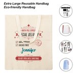 Consegna speciale personalizzata da Babbo Natale Borsa di tela con nome retrò Borsa della spesa riutilizzabile Bomboniera per feste natalizie Idea reg