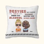 Personalized Besties Tolerating Idiots and Keeping Each Sane Throw Pillow Cover Cushion Birthday Christmas Gift for Besties Sofa Decor