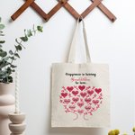 Borsa personalizzata in tela con albero genealogico a forma di cuore La felicità è avere una famiglia da amare Borsa per la festa della mamma Regalo p