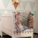 Manta Boho Floral Highland Vaca Personalizada con Nombre Manta Bebé Regalo para Bebé Niño Mujer Amante de las Vacas