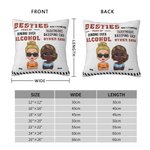 Personalized Besties Tolerating Idiots and Keeping Each Sane Throw Pillow Cover Cushion Birthday Christmas Gift for Besties Sofa Decor