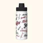 Bouteille d'Eau Isotherme en Acier Inoxydable Personnalisée avec Nom Couvercle Étanche et Anse 532ml Cadeau pour Activités de Plein Air
