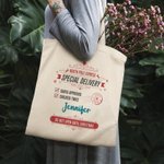 Consegna speciale personalizzata da Babbo Natale Borsa di tela con nome retrò Borsa della spesa riutilizzabile Bomboniera per feste natalizie Idea reg