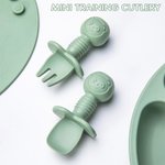 Gepersonaliseerde Food Grade Silicone Baby voeden Set met krab vorm verdeelde zuignap plaat Baby Led Weaning Supplies voor Kid Toddler Dinnerware