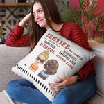 Personalized Besties Tolerating Idiots and Keeping Each Sane Throw Pillow Cover Cushion Birthday Christmas Gift for Besties Sofa Decor