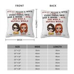 Personalized We're Not Sugar and Spice Everything Nice Throw Pillow Cover Cushion Birthday Christmas Gift for Besties Friends Sofa Decor