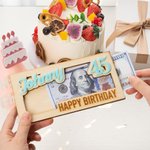 Personalized Happy Birthday Money Holder Box Wooden Birthday Cash Envelope Creative Greeting Card Holiday Party Essential Birthday Gift for Kids Teens