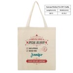 Consegna speciale personalizzata da Babbo Natale Borsa di tela con nome retrò Borsa della spesa riutilizzabile Bomboniera per feste natalizie Idea reg
