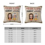 Personalized Besties Partners In Crime Throw Pillow Cover Cushion Birthday Christmas Gift for Besties Sofa Decor