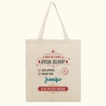 Consegna speciale personalizzata da Babbo Natale Borsa di tela con nome retrò Borsa della spesa riutilizzabile Bomboniera per feste natalizie Idea reg