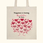 Borsa personalizzata in tela con albero genealogico a forma di cuore La felicità è avere una famiglia da amare Borsa per la festa della mamma Regalo p