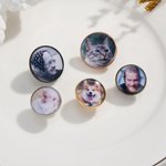Personalised Photo Lapel Pin Memorial Boutonniere Pin Wedding Father's Day Gift for Men Groomsmen