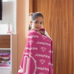 Couverture personnalisée sur le thème de Pouée Rose Couverture de haute qualité super douce avec le nom et l'initiale Cadeau d'anniversaire pour elle