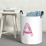 Gepersonaliseerde naam speelgoed opbergmand wasmand waterdichte Oxford doek met handvat Verjaardagscadeau voor familie Kid