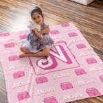 Couverture personnalisée sur le thème de Pouée Rose Couverture de haute qualité super douce avec le nom et l'initiale Cadeau d'anniversaire pour elle