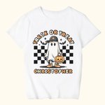 Personalised Trick or Treat Ghost Happy Spooky Halloween T-Shirt Pumpkin Skeleton Shirt Halloween Gift for Kids Children Friends