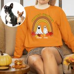 Sweatshirt Personnalisé avec 1-4 Chiens de Fantôme et Noms Spooky Seasons Cadeau Halloween Anniersaire Fête pour Amis Famille