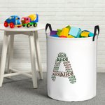 Gepersonaliseerde naam speelgoed opbergmand wasmand waterdichte Oxford doek met handvat Verjaardagscadeau voor familie Kid