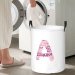 Gepersonaliseerde naam speelgoed opbergmand wasmand waterdichte Oxford doek met handvat Verjaardagscadeau voor familie Kid