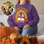 Sweatshirt Personnalisé avec 1-4 Chiens de Fantôme et Noms Spooky Seasons Cadeau Halloween Anniersaire Fête pour Amis Famille