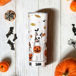 Gepersonaliseerde Fall Ghost Dogs 20oz Skinny Tumbler met Bat Snoep Patroon Halloween Party Spooky Seizoen Geschenk voor Hondenliefhebbers