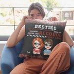 Personalisierte Besties Tolerieren Idioten und halten sich gegenseitig vernünftig werfen Kissenbezug Kissen Geburtstag Weihnachten Geschenk für Freund