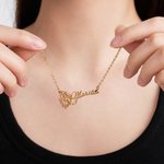 Personalized Name Necklace with Birth Flower Mother's Day Birthday Day Floral Jewellery Gift for Women