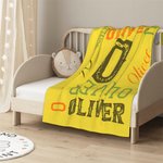 Couverture en flanelle ou en sherpa personnalisée de haute qualité avec initiale du nom Cadeau pour un enfant ou un ami
