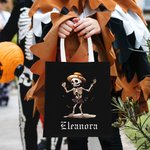 Personalized Halloween Skeleton DIY Treat Bag Trick or Treat Bag with Handles Reusable for Halloween Party Favors Supplies