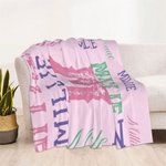 Couverture en flanelle ou en sherpa personnalisée de haute qualité avec initiale du nom Cadeau pour un enfant ou un ami
