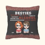 Personalisierte Besties Tolerieren Idioten und halten sich gegenseitig vernünftig werfen Kissenbezug Kissen Geburtstag Weihnachten Geschenk für Freund