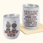 Personalized Soul Sisters Another Year of Bonding Over Alcohol 12oz Wine Tumbler with Straw Birthday Bridal Party Gift for Your Bestie