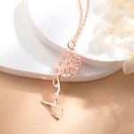 Personalized Arabic Name Necklace with Birth Flower Jewellery Gifts for Mother's Day Valentine's Day