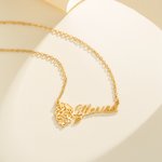 Personalized Name Necklace with Birth Flower Mother's Day Birthday Day Floral Jewellery Gift for Women