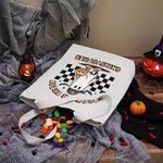 Gepersonaliseerde Happy Halloween Creep It Real Treat Bag Spookachtige Skelet Pompoen Tote Bag Home Decoratie Halloween Cadeau voor Familie Vrienden
