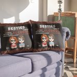 Personalisierte Besties Tolerieren Idioten und halten sich gegenseitig vernünftig werfen Kissenbezug Kissen Geburtstag Weihnachten Geschenk für Freund