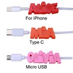 Personalised 3D Print USB Cable with Name for iPhone Micro USB Type C Christmas Gift Birthday Gift