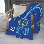 Couverture en flanelle ou en sherpa personnalisée de haute qualité avec initiale du nom Cadeau pour un enfant ou un ami