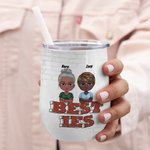 Personalized Soul Sisters Another Year of Bonding Over Alcohol 12oz Wine Tumbler with Straw Birthday Bridal Party Gift for Your Bestie